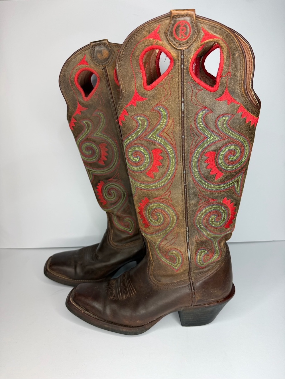 TONY LAMA Buckaroo 3R Women's Leather Cowboy Boots Size 7B RR2011L